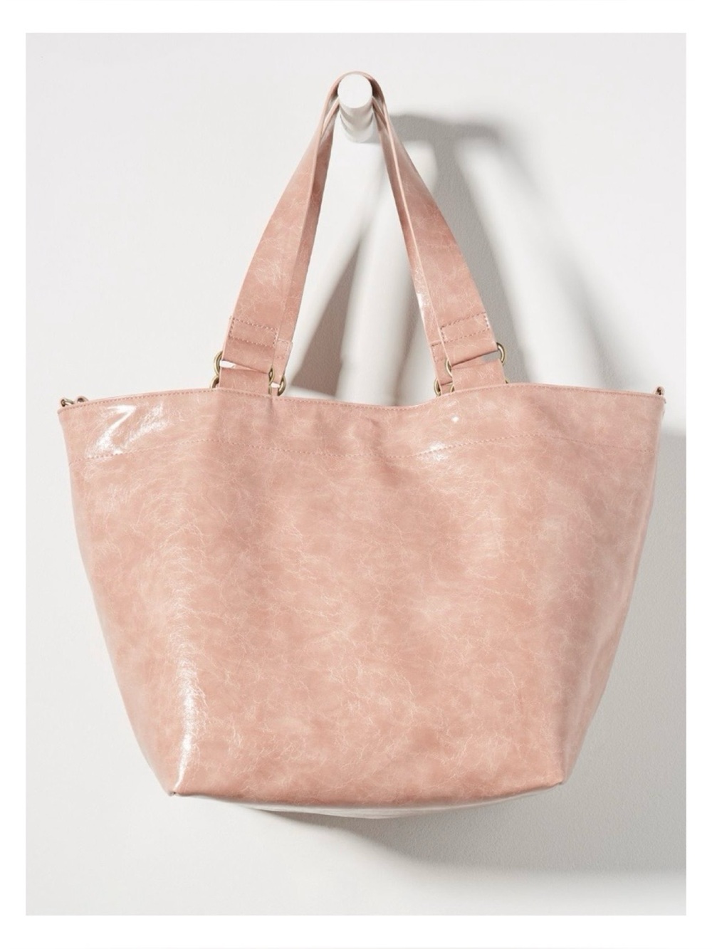 NWT Anthropologie Cooper Reversible Tote Bag and Mini In Rose and Cream